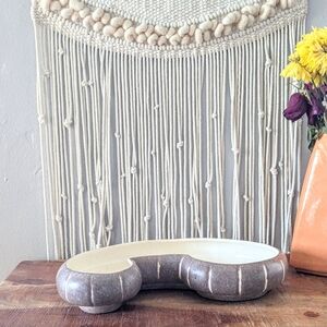 Ceramic Kidney Bean Shaped Bowl Fruit Chips Planter Unique Fun Home Decor